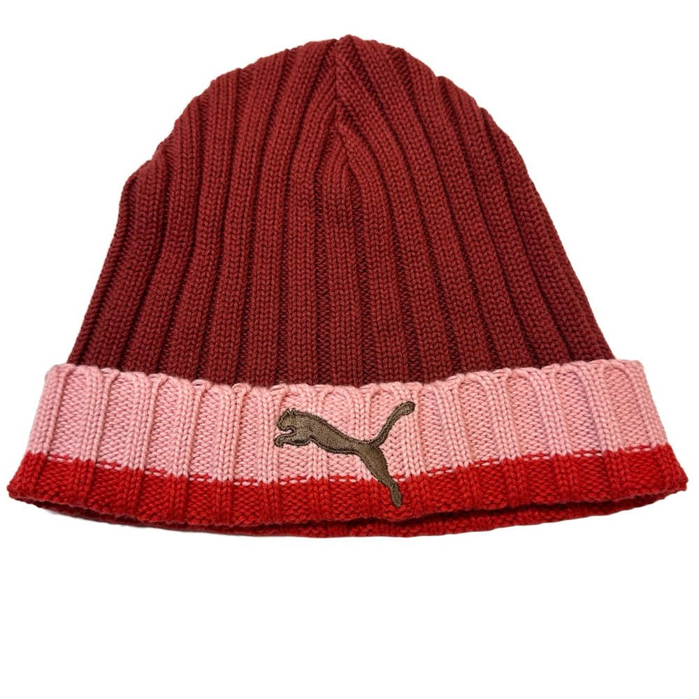 Puma Burgundy & Pink Knit Beanie - S/M